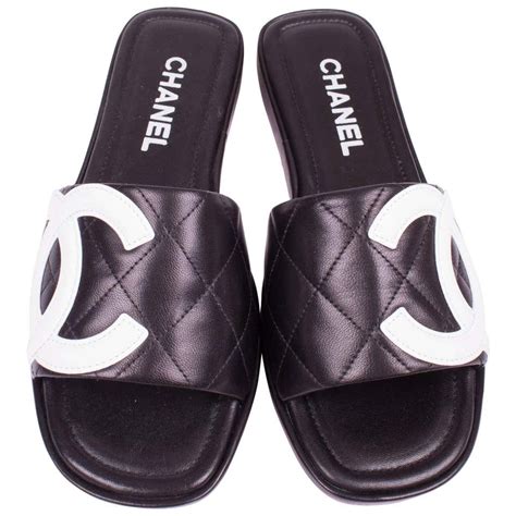 chanel men's slides|chanel sandals black and white.